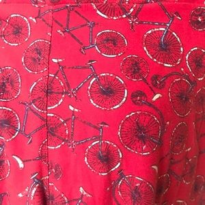 LuLaRoe Red Bicycle Print Leggings